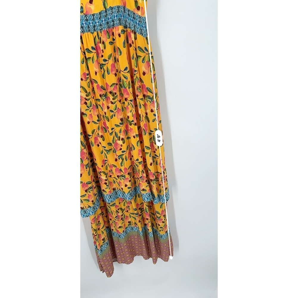 Farm Rio for Anthropologie Anjou Maxi Dress Size 2‎ Tiered Padded Cup READ - Picture 14 of 16